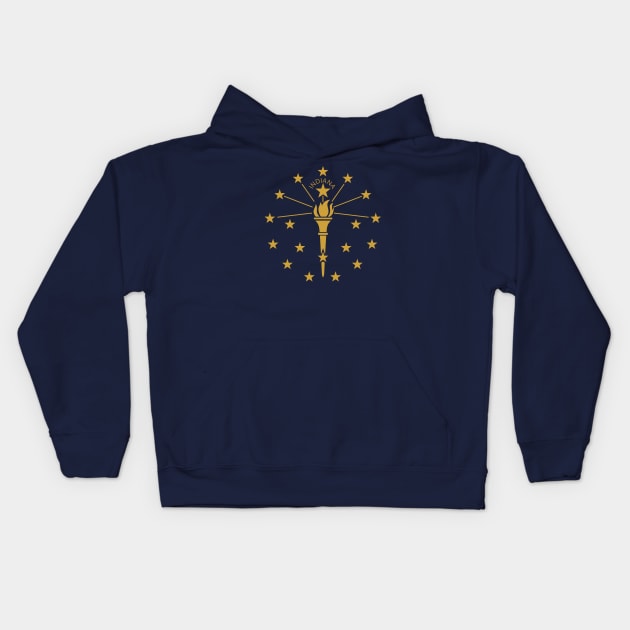 Indiana State Flag Kids Hoodie by Historia